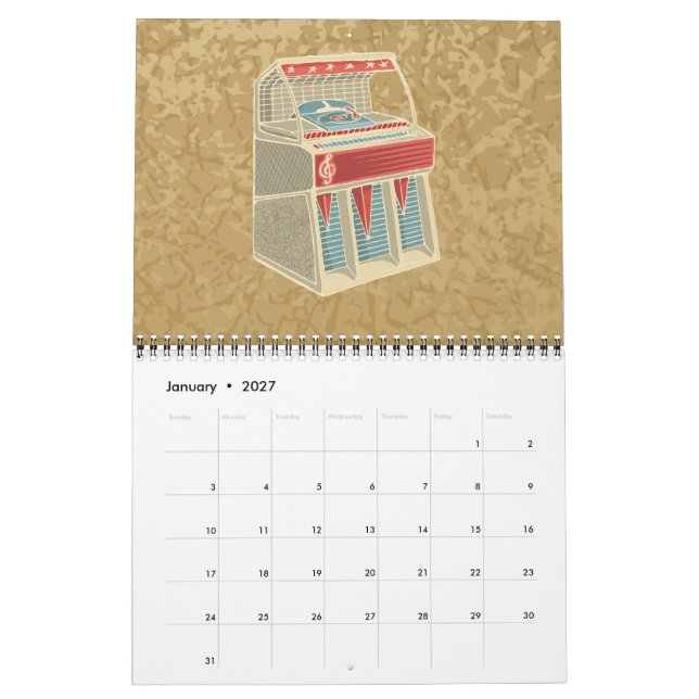Grunge Jukebox Kalender (Jan 2027)