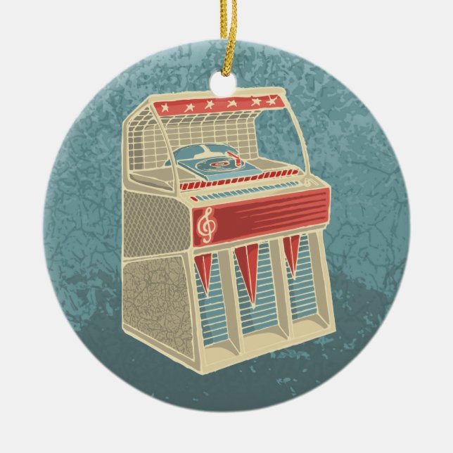 Grunge Jukebox Keramik Ornament (Vorne)