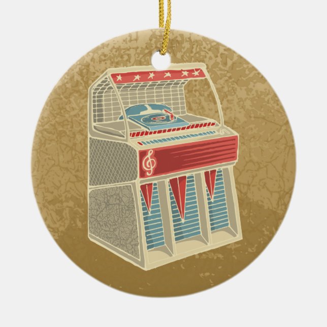 Grunge Jukebox Keramik Ornament (Vorne)