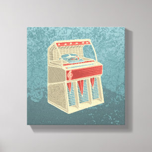 Grunge Jukebox Leinwanddruck