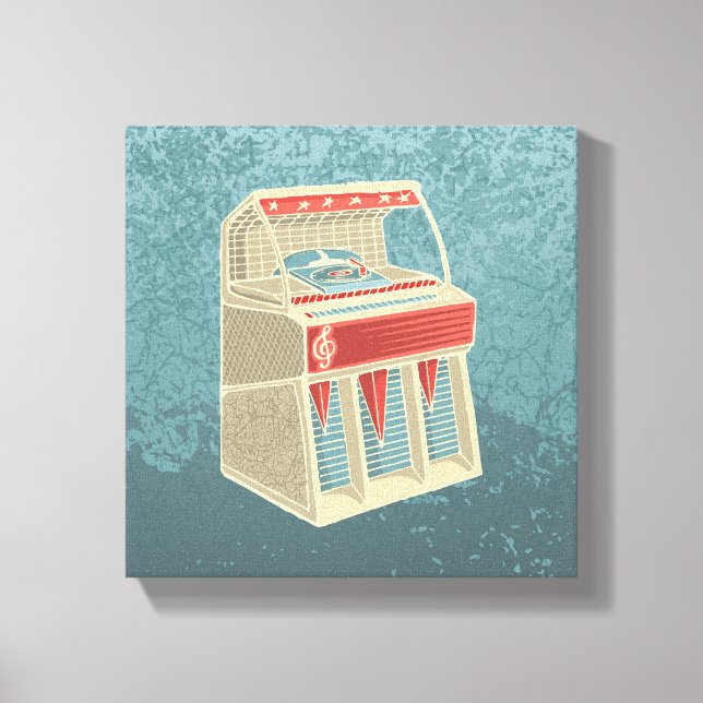 Grunge Jukebox Leinwanddruck (Vorderseite)