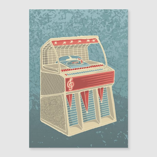 Grunge Jukebox Magnetkarte (Vorderseite)