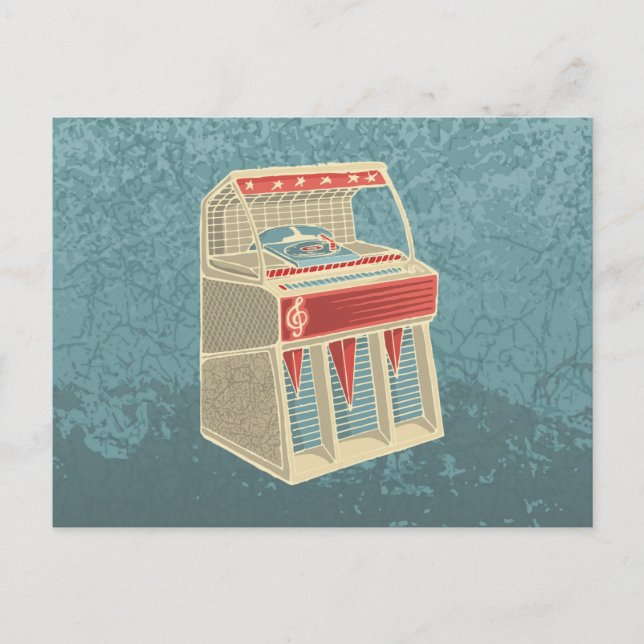 Grunge Jukebox Postkarte (Vorderseite)