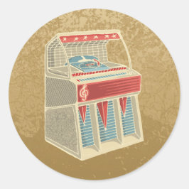 Grunge Jukebox Runder Aufkleber