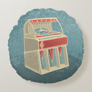 Grunge Jukebox Rundes Kissen