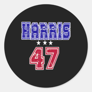 Grunge Kamala Harris 2024 für den Präsidenten Nr.  Runder Aufkleber