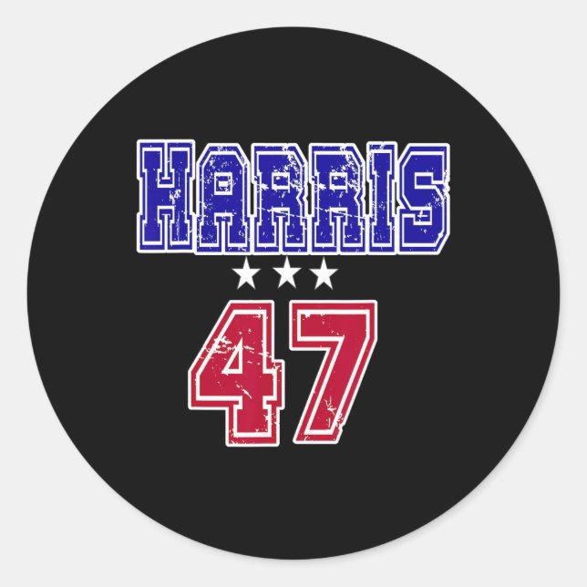 Grunge Kamala Harris 2024 für den Präsidenten Nr.  Runder Aufkleber (Vorderseite)