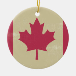 Grunge kanadische Flagge Keramikornament