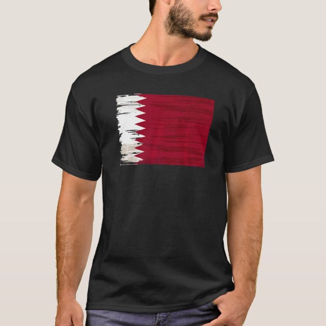 Grunge Katar Flag T-Shirt (Vorderseite)