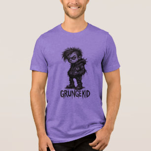 Grunge Kid – Kantiges transparentes Cartoon-Design Tri-Blend Shirt