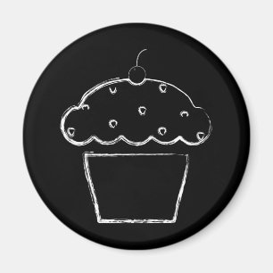 Grunge-Kirsch-Cupcake Magnet