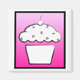 Grunge-Kirsch-Cupcake Magnet