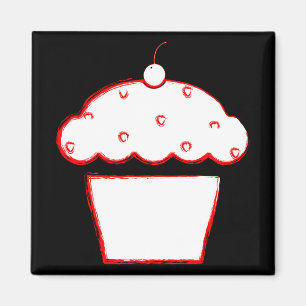 Grunge-Kirsch-Cupcake Magnet