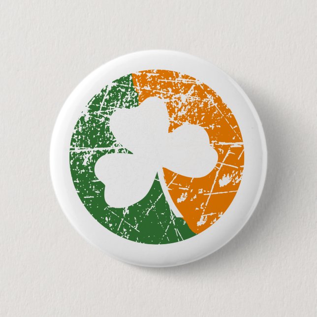 Grunge Kleeblatt Button (Vorderseite)
