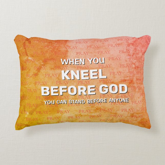 Grunge KNEEL AVANT DIEU prière Accent Coussin (Devant)