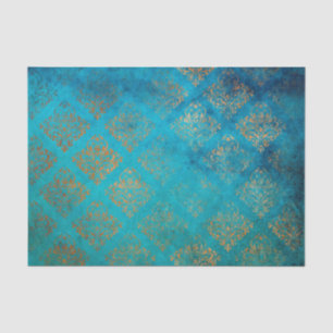 Grunge-Kupferpatina und Türkis-Verdigris Seidenpapier