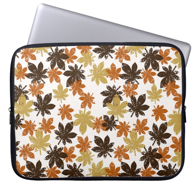 Grunge Leaf: Nahtloses Hintergrundmuster. Laptopschutzhülle (Vorderseite)