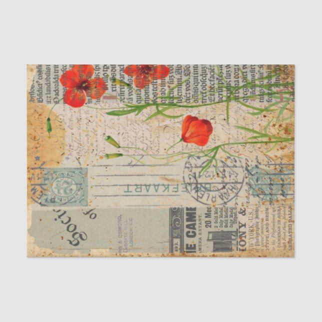 Grunge Letter Ephemera Seidenpapier (Vorderseite)