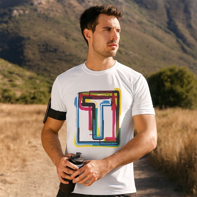 Grunge Letter T Bold bunt Urban Typografy T-Shirt (Von Creator hochgeladen)