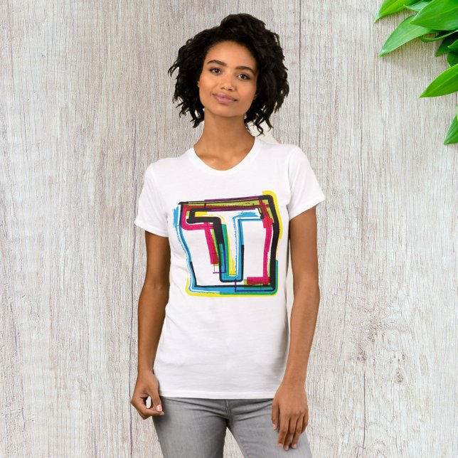 Grunge Letter T Bold bunt Urban Typografy T-Shirt (Von Creator hochgeladen)