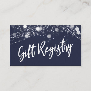 Grunge Lights Lässiges Script Navy Geschenkregiste Begleitkarte