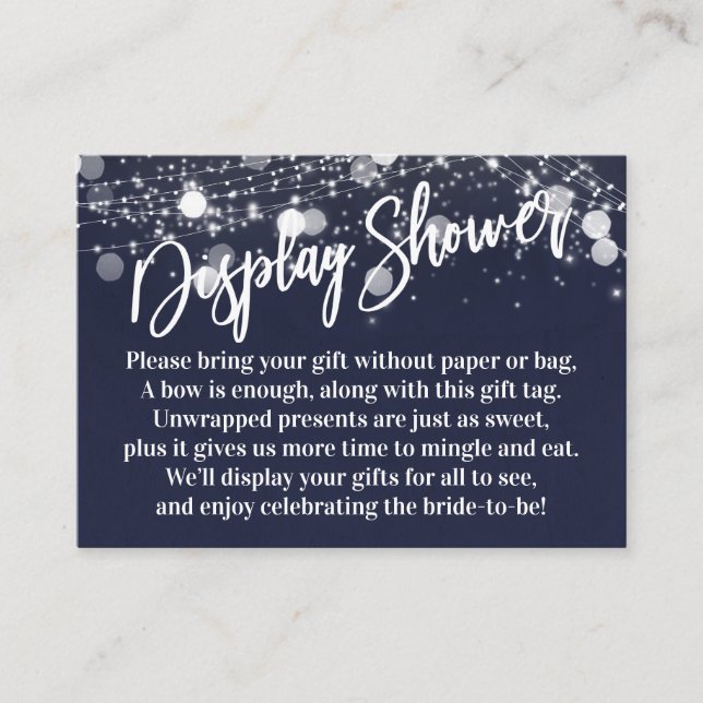 Grunge Lights No Wrap Brautparty Navy Blue Begleitkarte (Vorderseite)