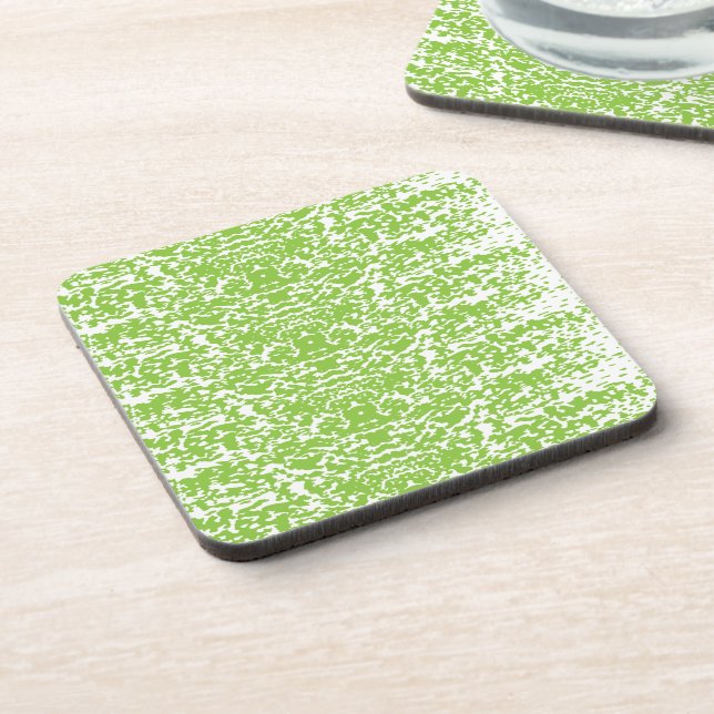 Grunge Lime Green Pattern - Summer Abstract Decor Getränkeuntersetzer (Linke Seite)