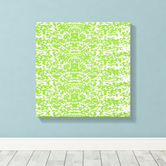 Grunge Lime Green Pattern - Summer Abstract Decor Leinwanddruck (Insitu (Holzboden))