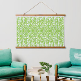 Grunge Lime Green Pattern - Summer Abstract Decor Wandteppich Mit Holzrahmen