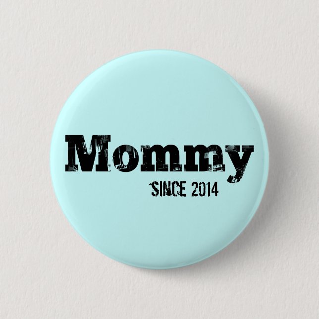 Grunge-Mama seit 2014, Hellblau Button (Vorderseite)