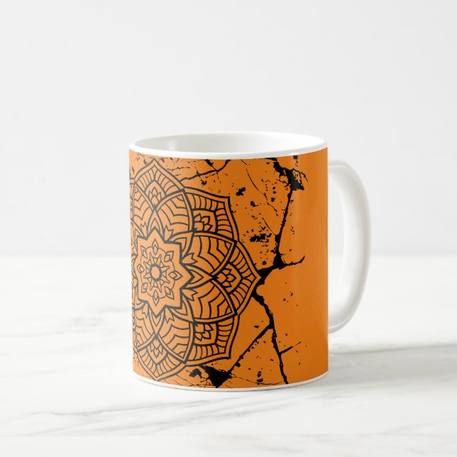 Grunge Mandalases Tasse (VorderseiteRechts)