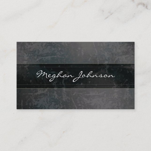 Grunge Marble Black Trendy Carte de visite (Devant)