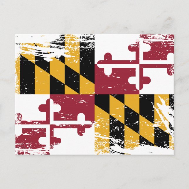 Grunge Maryland Flag Postkarte (Vorderseite)