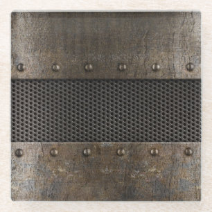 Grunge-Metal-Hintergrund Glasuntersetzer