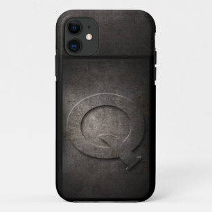 Grunge Metal Monogram iPhone Case