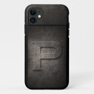 Grunge Metal Monogram iPhone Case