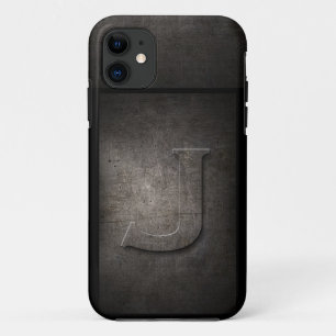 Grunge Metal Monogram iPhone Case
