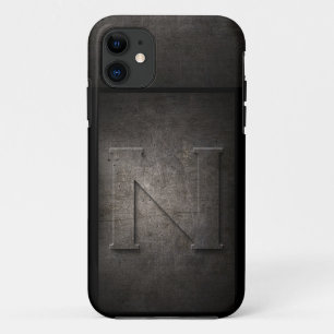 Grunge Metal Monogram iPhone Case