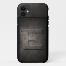 Grunge Metal Monogram Iphone Case für Ihm