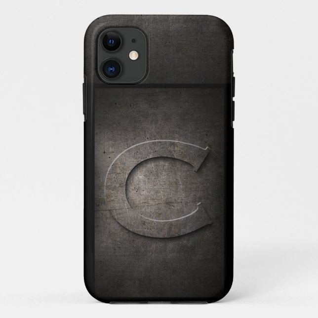 Grunge Metal Monogramme Coque iphone pour lui (Dos)