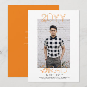 Grunge Minimaliste Modernité Graduation Invitation