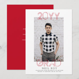Grunge Minimaliste Modernité Graduation Invitation