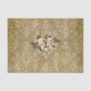 Grunge, mit Blumen, Vintag, Damast, viktorianisch, Seidenpapier