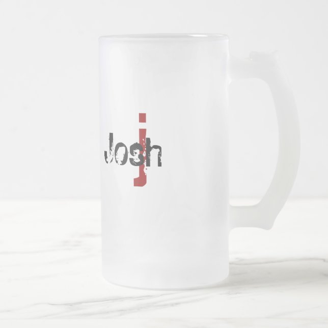 Grunge Mit Monogramm Mattglas Bierglas (Rechts)