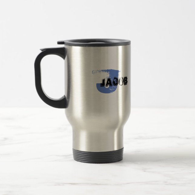 Grunge mit Monogramm Reisebecher (Links)