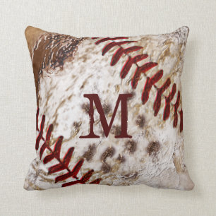 Grunge-mit Monogramm schmutziges Baseball-Kissen Kissen