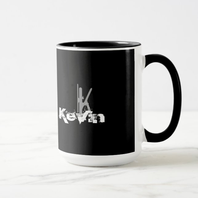 Grunge mit Monogramm Tasse (Rechts)