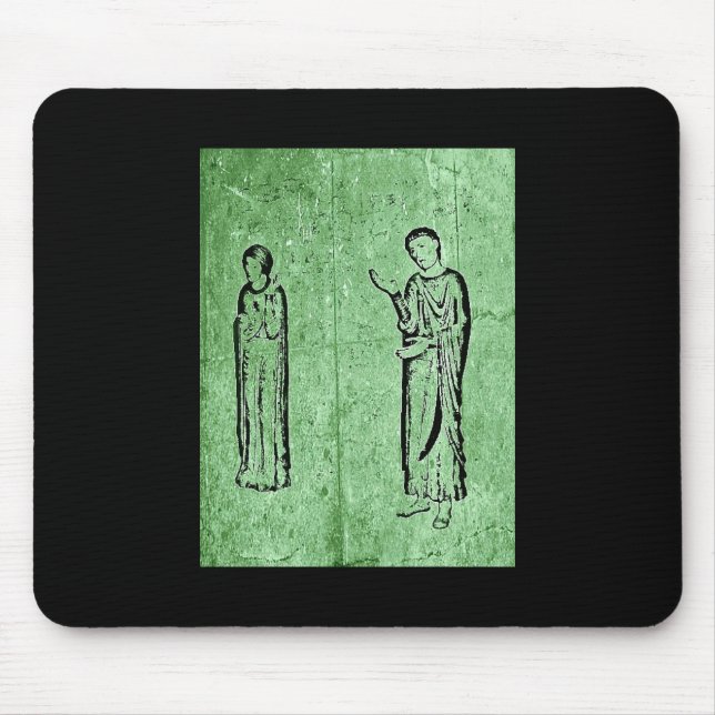 Grunge Mittelalterliche Statuen Mousepad (Vorne)