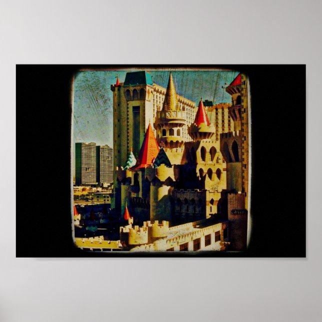 Grunge Mittelalterliches Schloss Poster (Vorne)