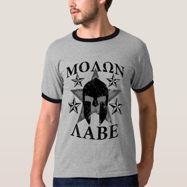 GRUNGE Molon Labe 5 STARS Spartan Helmet T-Shirt (Vorderseite)
